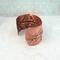 Very rustic fold formed copper cuff bracelet with braille "I am enough" Contracted Grade 2 Braille Perkins E-Z Read Slate.